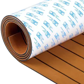 Obf22024501bwb Oceanbroad Boat Flooring Eva Foam Self-adhesive 96ftftx45.6ftft Faux Teak Marine Deck Inch