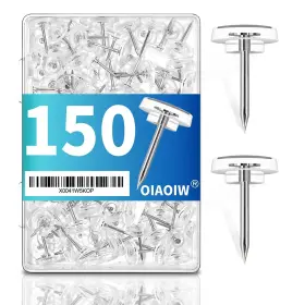 B0cp27cf4g Oiaoiw 150 Pcs Clear Push Pins Tacks Count In Reusable Box For Bulletin Boards And W