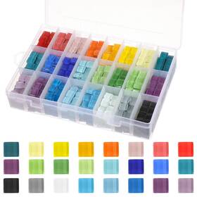 Oqqlin 5313yefa9213 2.31 Lb/1100 Pcs Glass Mosaic Tiles Bulk 24 Colors Clear Tile For Cra