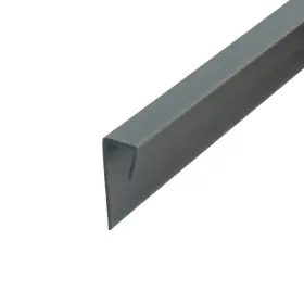 Outwater 840088715270 Plastic J Channel Fits Material 1/4 Inch Thick Silver Pvc Cap Moulding 8 Foot