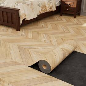 Oxdigi B0c2d4y9n8 23 Inch X118 Herringbone Peel And Stick Vinyl Flooring Roll 19 Sq.ft. Wtrprf