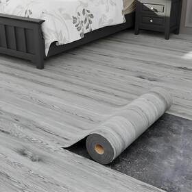 Oxdigi B0cdx32f52 23 Inch X196 Peel And Stick Vinyl Flooring Roll 32 Sq Ft Gray Wood Waterproof