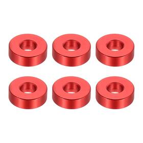 Patikil Pta240417tt001528 M6 Aluminum Spacers 6 Pcs Metal 6.2mm Id X 15mm Od 5mm L Red