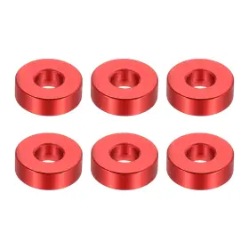 Pta240417tt001528 Patikil M6 Aluminum Spacers 6 Pcs Metal 6.2mm Id X 15mm Od 5mm L Red
