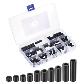 Pta241226tt001338jp Patikil M4 Nylon Spacer Set 100pcs Non-threaded Abs Round Black