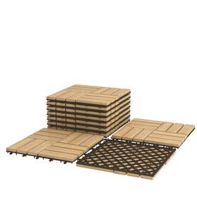 Patiojoy H266a13673 Costway 10pcs 12 Inch X Acacia Wood Tiles Interlocking Patio Pavers Check