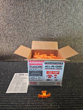 Pearl Abrasives Tsc150116o Qty 150 Tuscan 1/16 In Tile Leveler/spacer System - Orange