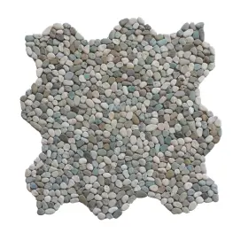 Or-105 Pebbletile.co Mini White Green Pebble Natural Stone Mosaic Wall And Floor Tile 9.8/sqft