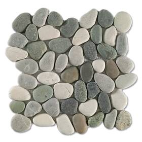 Pebbletile.co Retail 716841655285 Aqua Tone Pebble Natural Stone Mosaic Wall And Floor Tile 9.21/sqft