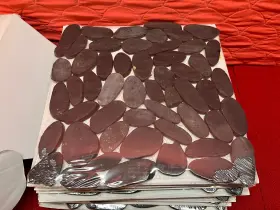 100132158 Pebblino Mosaic Nib Set Of 10 Mosaici Flat Black Honed Pebble #100132158 Good Cond
