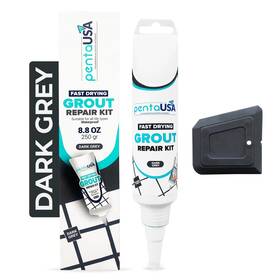 Pentausa 616612553584 Tile Grout Repair Kit - Dark Grey Filler Triple Protection Fast Dr