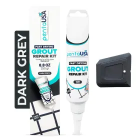 12524 Pentausa 616612553584 Tile Grout Repair Kit - Dark Grey Filler Triple Protection Fast Dr 12524 Pentausa 616612553584 Tile Grout Repair Kit - Dark Grey Filler Triple Protection Fast Dr