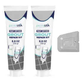 Pentausa 742259138201 Grout - Premixed Repair Set 8.8 Oz 2 Pack Tile Grey