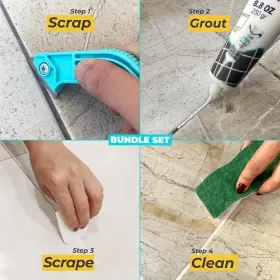 250gr Pentausa 754213097189 Tile Grout Repair Kit With Remover Saw Sponge And Cleaner 8.8 Oz - White 250gr Pentausa 754213097189 Tile Grout Repair Kit With Remover Saw Sponge And Cleaner 8.8 Oz - White