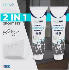 Pentausa 754213097240 Grout - Premixed Repair Set 8.8 Oz 2 Pack Tile Tubes Rep