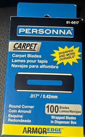 61-0417 Personna 024500614178 Carpet Blades - 100 Count Wrapped In Dispenser Box New 61-0417 Personna 024500614178 Carpet Blades - 100 Count Wrapped In Dispenser Box New