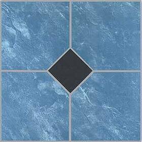 Powersellerusa 643845204297 Blue Vinyl Floor Tile 20 Pcs Adhesive Bathroom Flooring - Actual 12ftft X