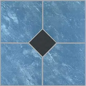Powersellerusa 643845204297 Blue Vinyl Floor Tile 20 Pcs Adhesive Bathroom Flooring - Actual 12ftft X