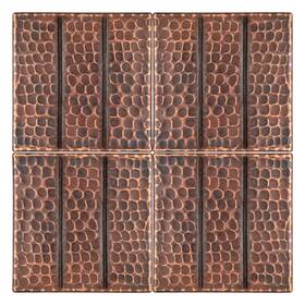 Premier Copper Products 813584015373 4 Inch X Hammered With Linear Tile Design - Quantity Oil Rubbed Bronze