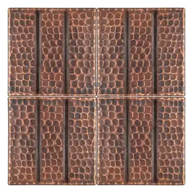 Premier Copper Products 813584015373 4 Inch X Hammered With Linear Tile Design - Quantity Oil Rubbed Bronze