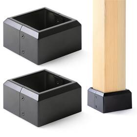 Prinfort Pr011-3.5bk-2 4x4 Actual 3.5x3.5 Deck Post Base Covers Aluminum Split Style