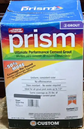 Pg33517t Prism Custom Building Products #335 Winter Gray Ultimate Performance Grout 17 Lb