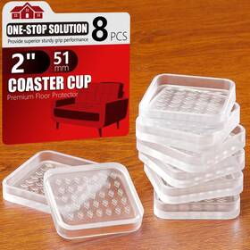Propa Square-trans 2 Non Slip Furniture Pad For Hardwood Floor 8 Pcs 2 Inch Clear Coaster C
