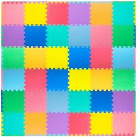Prosource 810244020883 Kids Foam Puzzle Floor Play Mat Solid Colors 36 Or 16 Tiles