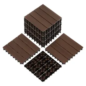 Pure Garden 196220558916 Interlocking Deck Tiles - 6-pack 11.6-inch Waterproof Woodgrain Outdoor Floor Pure Garden 196220558916 Interlocking Deck Tiles - 6-pack 11.6-inch Waterproof Woodgrain Outdoor Floor
