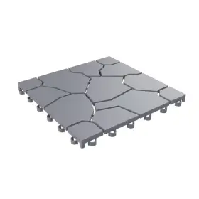 Pure Garden 313053161155 Interlocking Polypropylene Flooring Tile Weather Resistant Patio Deck Tiles 6set
