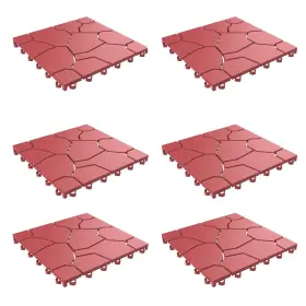 50-lg1172 Pure Garden 6-pack Polypropylene Interlocking Patio Deck Tiles - Weather-resistant Outdoo
