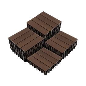 Pure Garden 50-lg1268-5 Interlocking Deck Tiles - 30-pack 11.6-in Wood Plastic Composite All-weather