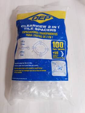 Qep 010306100670 1/16 Inch And 3/16 Clearview 2 In 1 Tile Spacers 100 Count 50 Perimeter