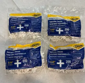 100050 Qep Lot Of 4 Floor Wall Traditional Tile Spacers 1/4 Inch Flexible - 200 Pieces. 800
