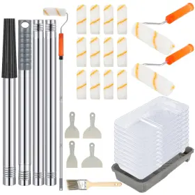 Yen-qilery-4169 Qilery 31 Pcs 4 Inch Paint Roller Kit With Extension Pole Include Yen-qilery-4169 Qilery 31 Pcs 4 Inch Paint Roller Kit With Extension Pole Include