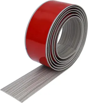 Qiveno 313109677654 Pvc Floor Transition Strip 2 Inch Wide X 6.56ft Long Grey Wood Grain Self-adhesiv