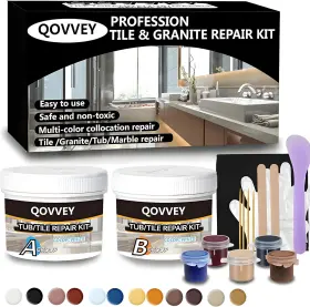 Qovvey 313033141115 Quartz Countertop And Porcelain Sink Repair Kit For Chips Cracks 4 Oz