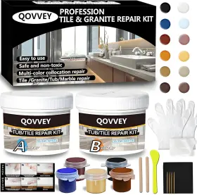 Qovvey 726084182790 Tile And Fiberglass Quartz Countertop Repair Kit Color Match Granite Tub Repa Qovvey 726084182790 Tile And Fiberglass Quartz Countertop Repair Kit Color Match Granite Tub Repa