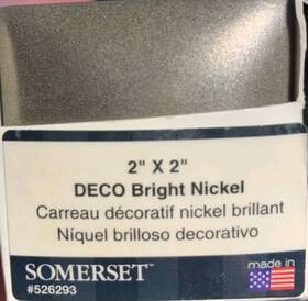 Questech / Somerset Collection 804594113647 Bright Nickel Resin 2x2 Inch Square Accent Lot Of 5/ 20.00