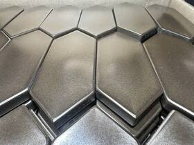 Questech Tile865002011 Nib Cast Metal Bronze Eggshell Picket Tiles 1.75x4.5 Box Of 200