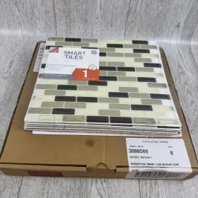 Sm1035-1 Quinco Lot Of 8 Smart Tiles Tile Wall Murano Dune Self Adhesive
