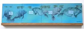 Reflective Expressions 700-001 Waterline Pool Tile Manatee Scene 6 Inch X 24 Kevin R Brant