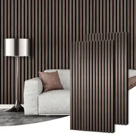Re250604-wd00-01 Reliancer 2 Pack 47.3 Inch X 23.6 Acoustic Wood Slat Wall Panels Soundproof Wooden Salt Pa