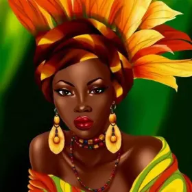 Woman-031 Reofrey Skryuie 5d Full Drill Diamond Art Painting African Style Exotic Woman By Numb