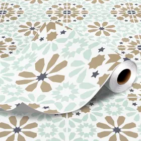 060-dl08-1.2 Rewallpaper Peel And Stick Floor Tile Roll Moroccan Boho Mosaic Waterproof Vinyl Flooring