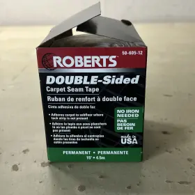 50-605-12 Roberts Indoor Outdoor 15 Ft. Double Sided Carpet Vinyl Tape Roll 50-605-12 Roberts Indoor Outdoor 15 Ft. Double Sided Carpet Vinyl Tape Roll