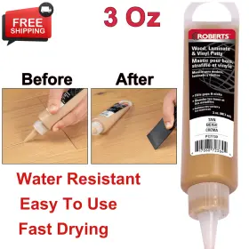 Pc7733 Roberts Repair Putty For Wood Laminate And Vinyl Tan Color 3 Oz Fills Cracks Gaps Pc7733 Roberts Repair Putty For Wood Laminate And Vinyl Tan Color 3 Oz Fills Cracks Gaps