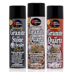 Rock Doctor 825459351318 Granite And Quartz Care Kit 3 Piece Maintenance Stone Combo
