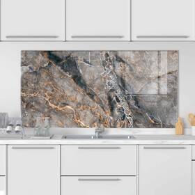 Roggmard 684008358220 Tempered Glass Kitchen Backsplash Stove Back Top Cover Splashback Tile Kit