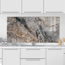 Roggmard 684008358220 Tempered Glass Kitchen Backsplash Stove Back Top Cover Splashback Tile Kit